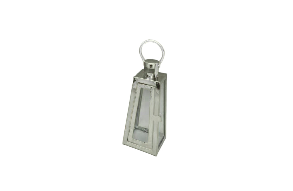 Decorative Pyramid Lanterns – Shiny Gold & Silver Candle Holders, Set of 3 (Large, Medium, Small)