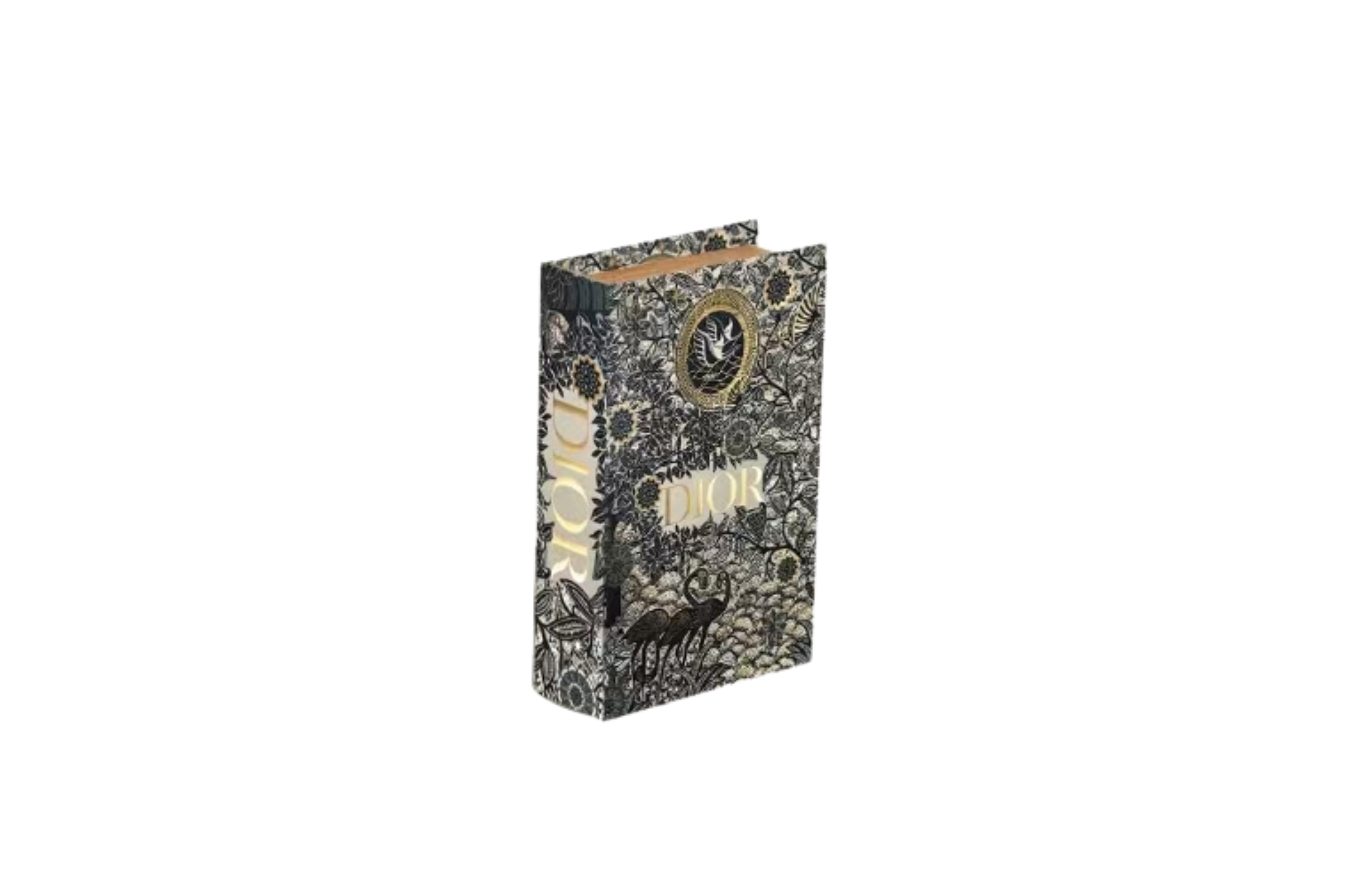 CD Gold & Black Designer Faux Décor Table Book Box - 3 Size Available