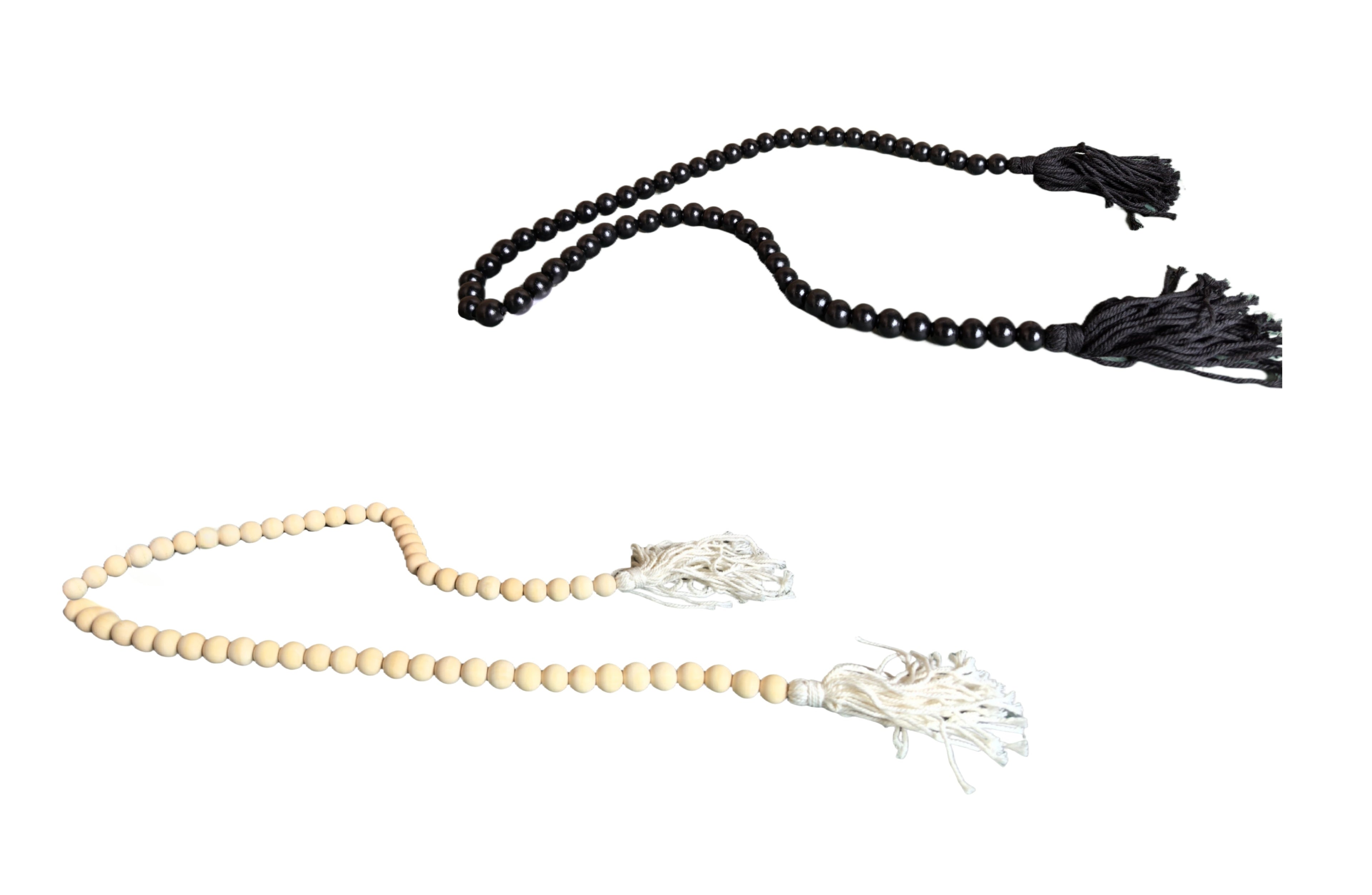Small Beads & Large Length Wooden Garland With Tassel