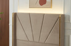Elwood Velvet Bed with Storage Drawers - Champagne