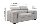 Beige Belair 2-seater sofa with headrests – 182cm width, stylish comfort for smaller spaces