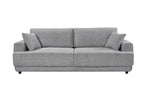 Grey Nora 3-seater sofa with minimalist lines and plush cushions – a refined essential for sleek, modern living spaces