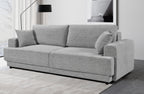 Sophisticated grey Nora sofa with structured arms and soft-touch upholstery – where modern style meets everyday comfort