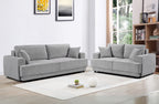 Relaxed elegance in grey – Nora sofa set with soft fabric, generous seating, and cozy cushions to elevate your home comfort