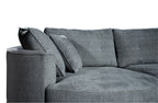 Savannah Round Chaise Lounge Set in Grey – Close-up of plush back cushions, curved armrest, and soft-textured fabric for everyday comfort.
(122 characters)