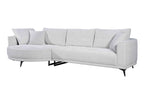 Savannah Round Chaise Lounge Set in Beige – Close-up of curved armrest and soft cushions, showcasing textured fabric and rounded comfort.