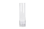 Clear glass cylinder flower vase, 40cm tall, modern minimalist design.