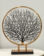  Elegant gold coral tree décor on black base – bold and modern centerpiece.