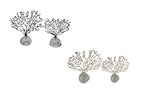 Set of four Crystal Tree Table Décor pieces in silver, gold, black, and clear finishes with elegant crystal bases, available in large and small sizes