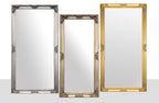 French provincial ornate deluxe mirrors collection in silver, champagne and gold antique finishes.