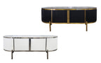 Kingsley coffee table in black gold and white silver frame options