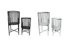 Modern Logan planter set of two in sleek black and white designs for indoor or outdoor use.