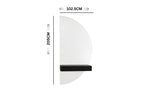 Half Moon LED Mirror with Shelf - Black