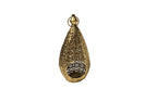 Elegant antique gold Moroccan lantern with cutout pattern and charm.